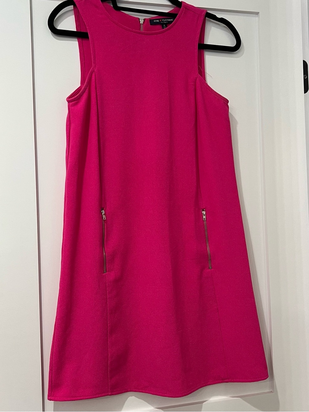One Clothing Hot Pink Sleeveless Shift Dress